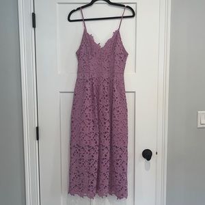 ASTR LACE A LINE MIDI DRESS